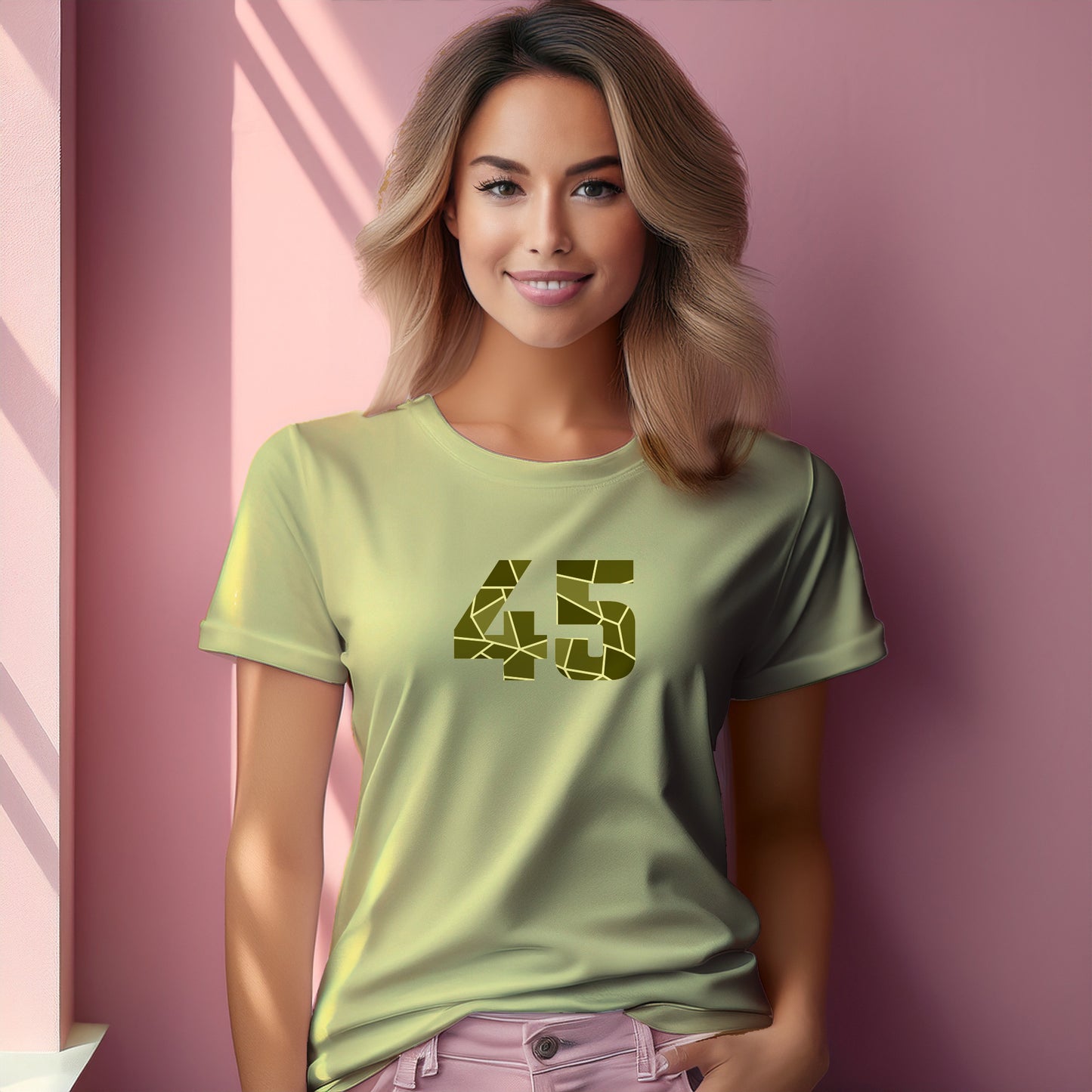 45 Number Women T-Shirt (Butter Yellow)
