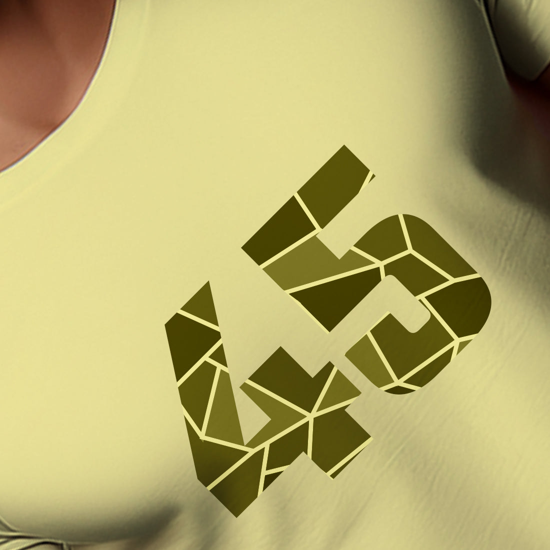45 Number Men Unisex T-Shirt | Custom Number Graphic Tee (Butter Yellow)