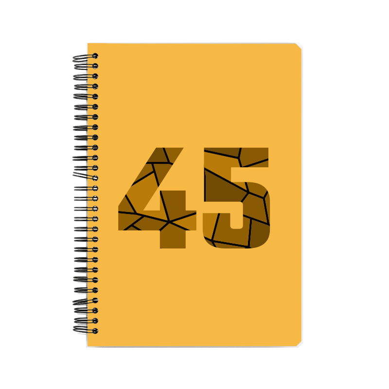 45 Number Notebook (Golden Yellow, A5 Size, 100 Pages, Ruled, 6 Pack)