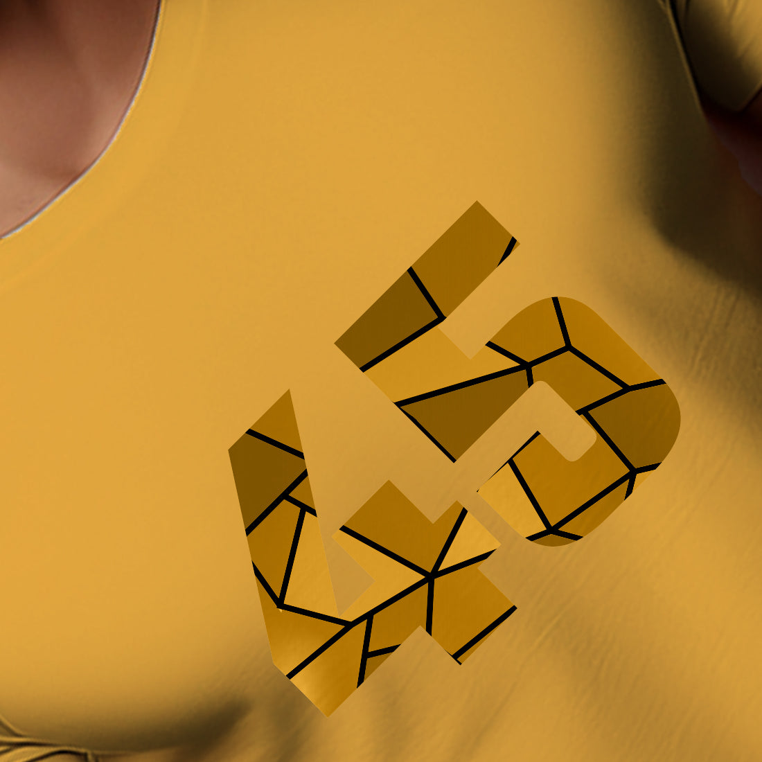 45 Number Men Unisex T-Shirt | Custom Number Graphic Tee (Golden Yellow)