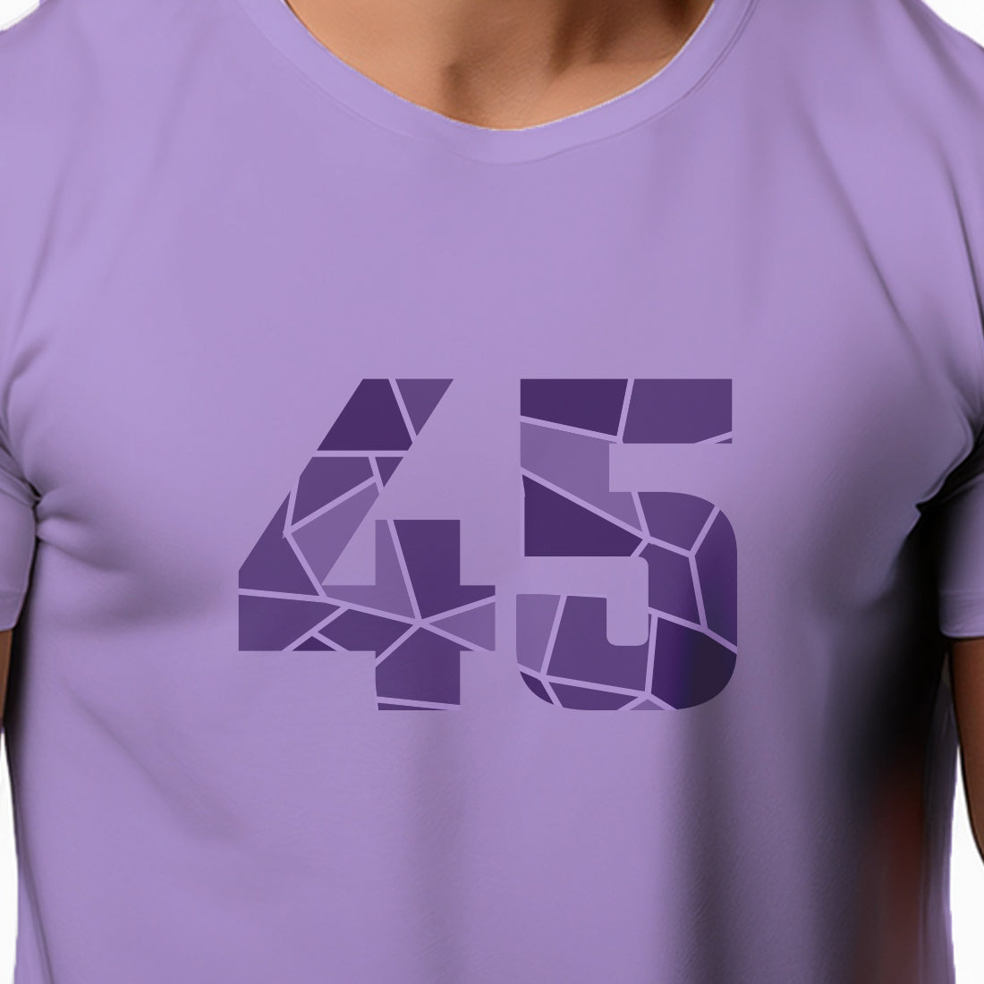 45 Number Men Unisex T-Shirt | Custom Number Graphic Tee (Iris Lavender)