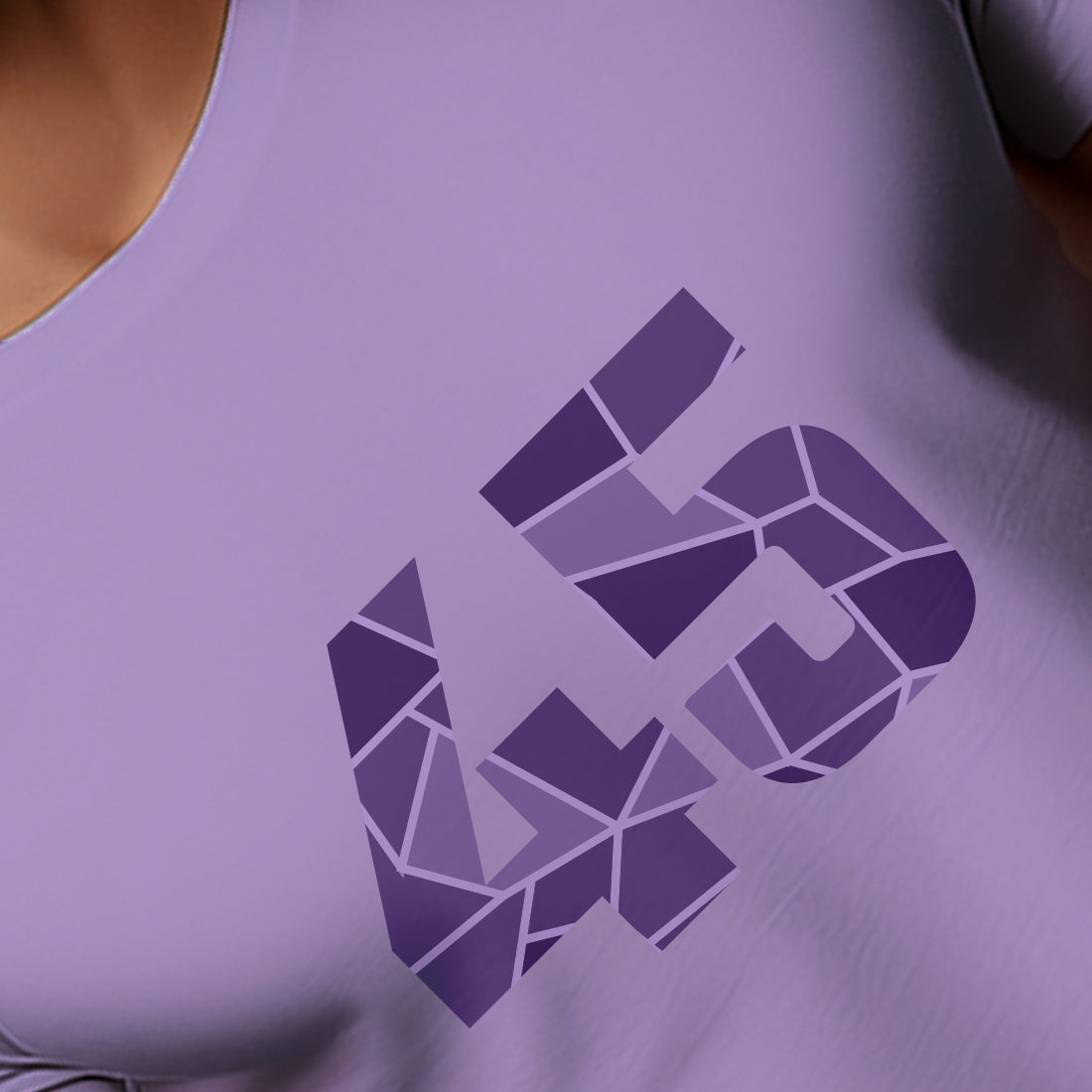 45 Number Men Unisex T-Shirt | Custom Number Graphic Tee (Iris Lavender)