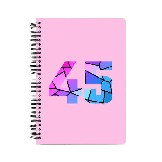 45 Number Notebook (Light Pink, A5 Size, 100 Pages, Ruled, 6 Pack)