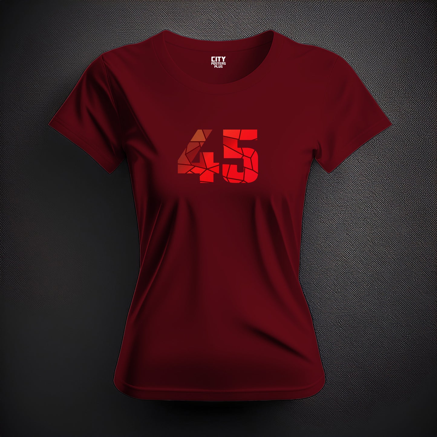 Number 45  Women T-Shirt (Maroon) | Stylish Numeric Graphic Tee