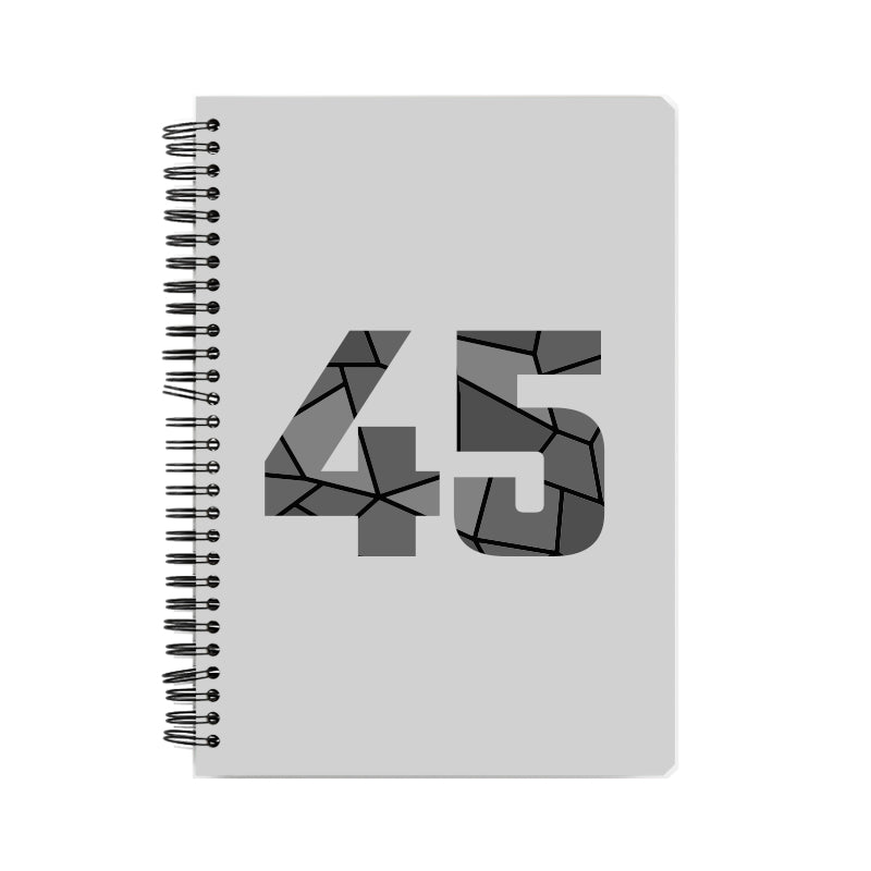 45 Number Notebook (Melange Grey, A5 Size, 100 Pages, Ruled, 6 Pack)