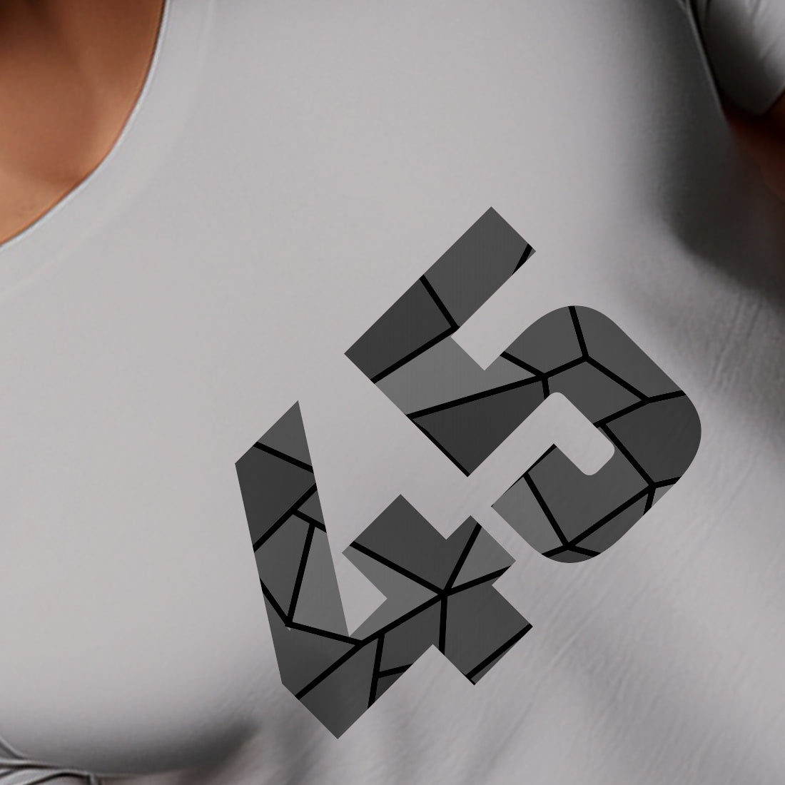 45 Number Men Unisex T-Shirt | Custom Number Graphic Tee (Melange Grey)