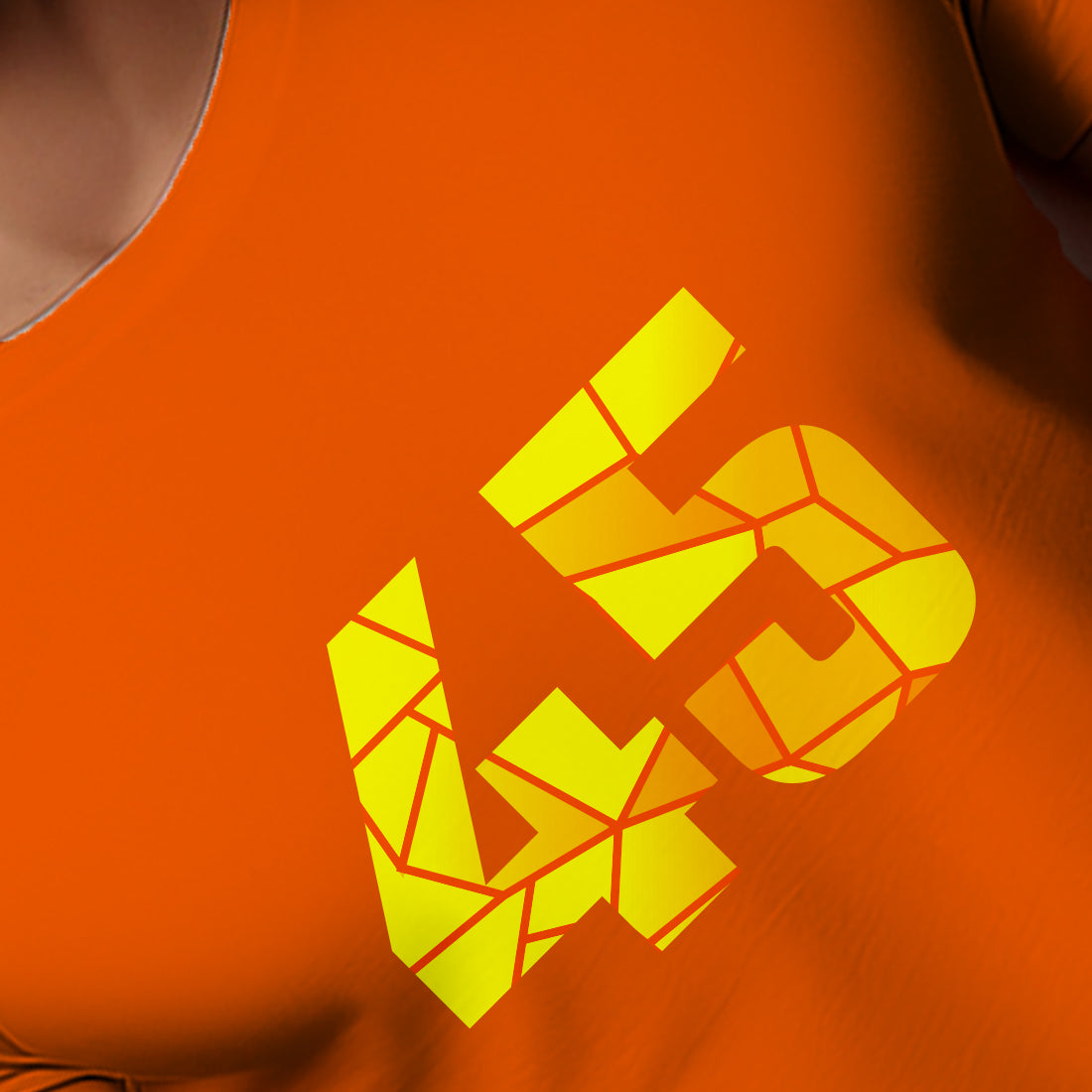 45 Number Men Unisex T-Shirt | Custom Number Graphic Tee (Orange)