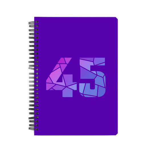 45 Number Notebook (Purple, A5 Size, 100 Pages, Ruled, 6 Pack)