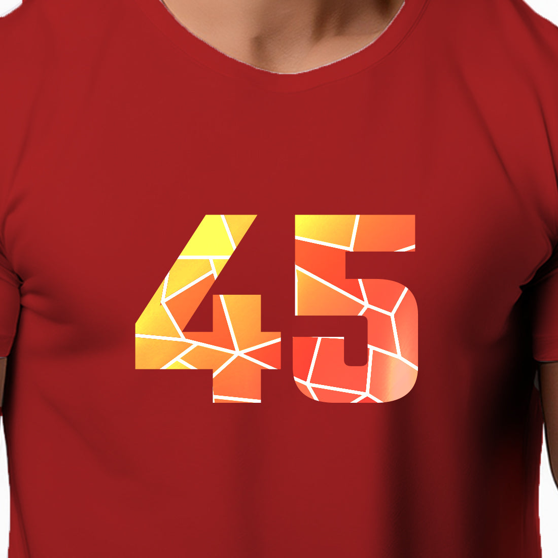 45 Number Men Unisex T-Shirt | Custom Number Graphic Tee (Red)
