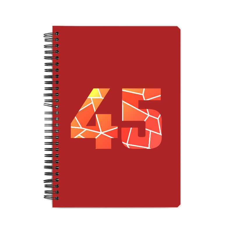 45 Number Notebook (Red, A5 Size, 100 Pages, Ruled, 6 Pack)