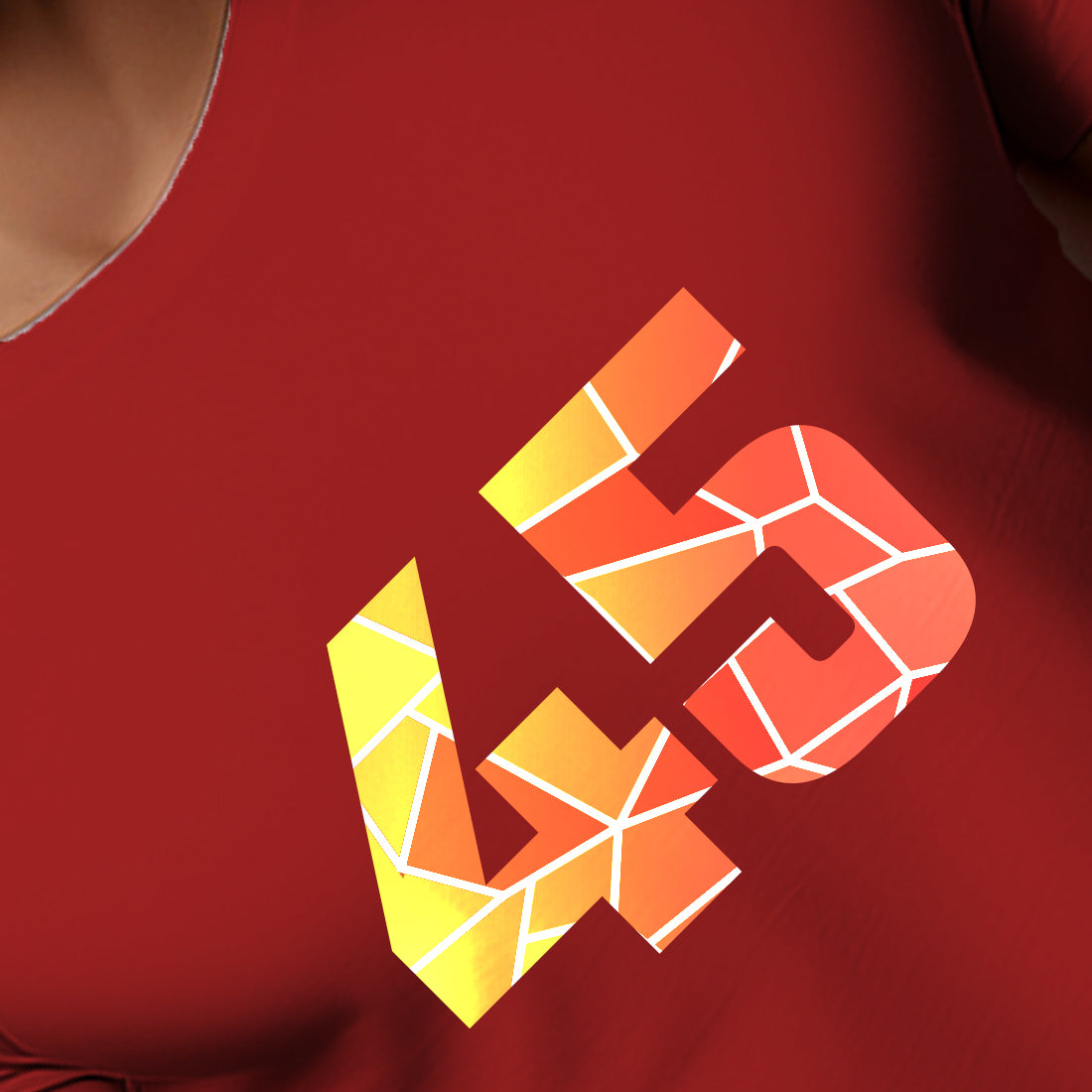 45 Number Men Unisex T-Shirt | Custom Number Graphic Tee (Red)