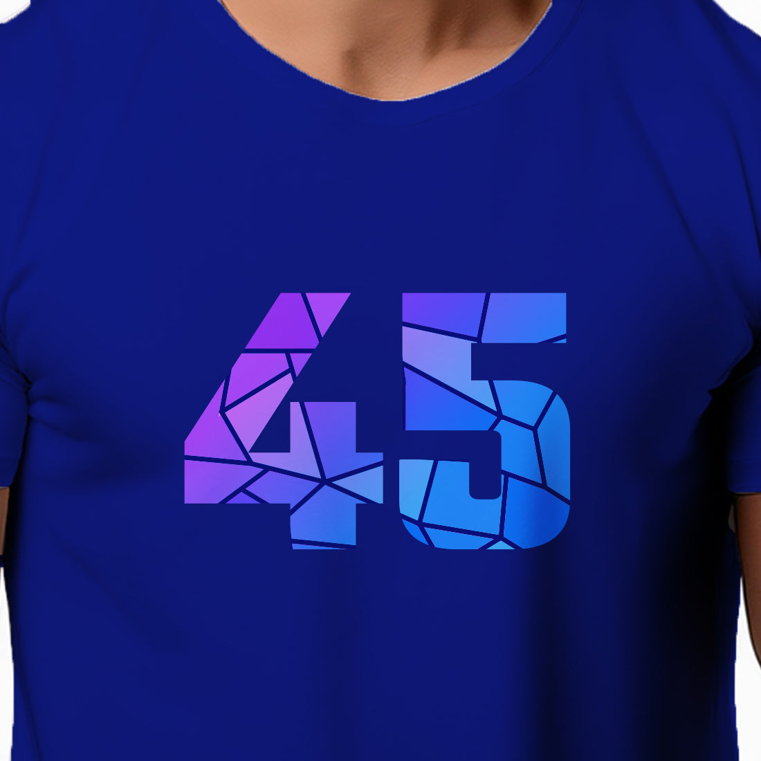 45 Number Men Unisex T-Shirt | Custom Number Graphic Tee (Royal Blue)