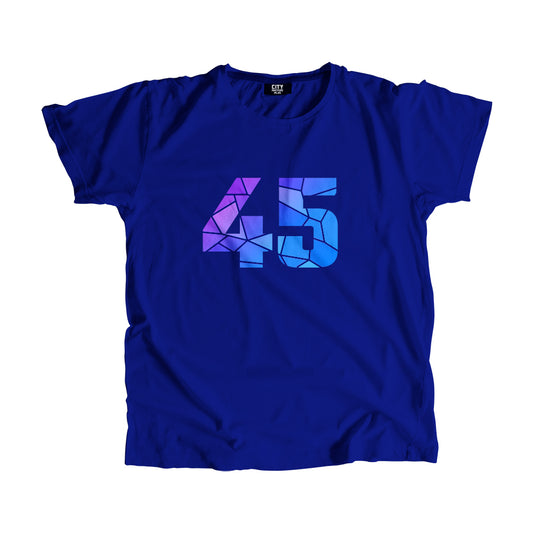 45 Number Men Unisex T-Shirt | Custom Number Graphic Tee (Royal Blue)