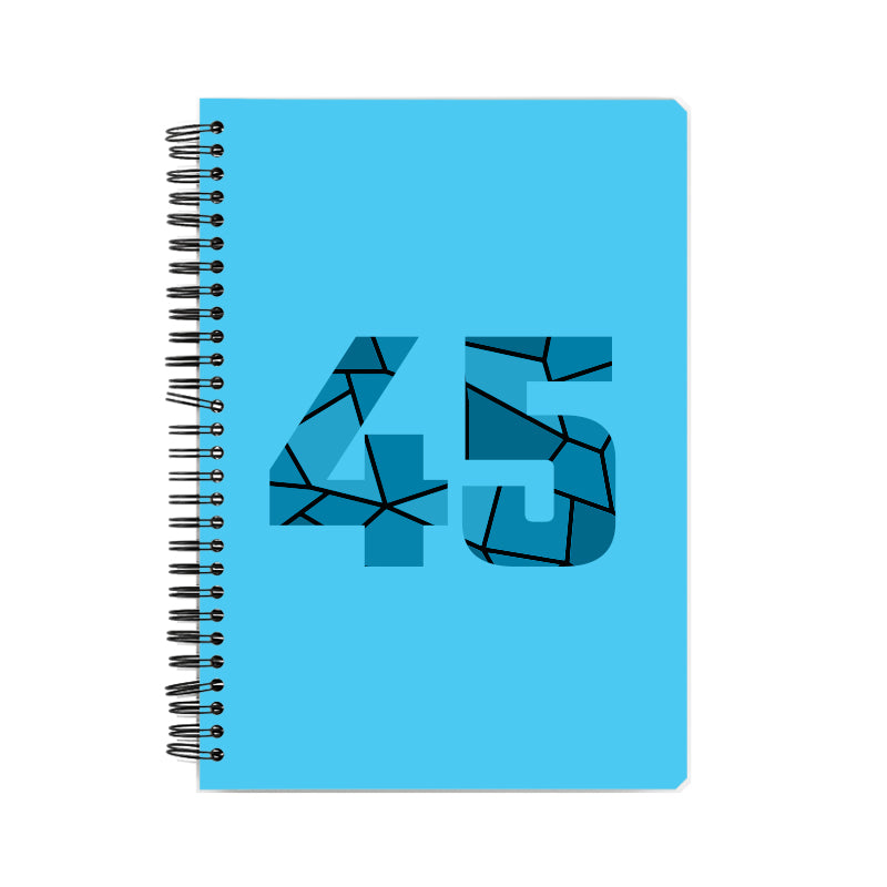 45 Number Notebook (Sky Blue, A5 Size, 100 Pages, Ruled, 6 Pack)