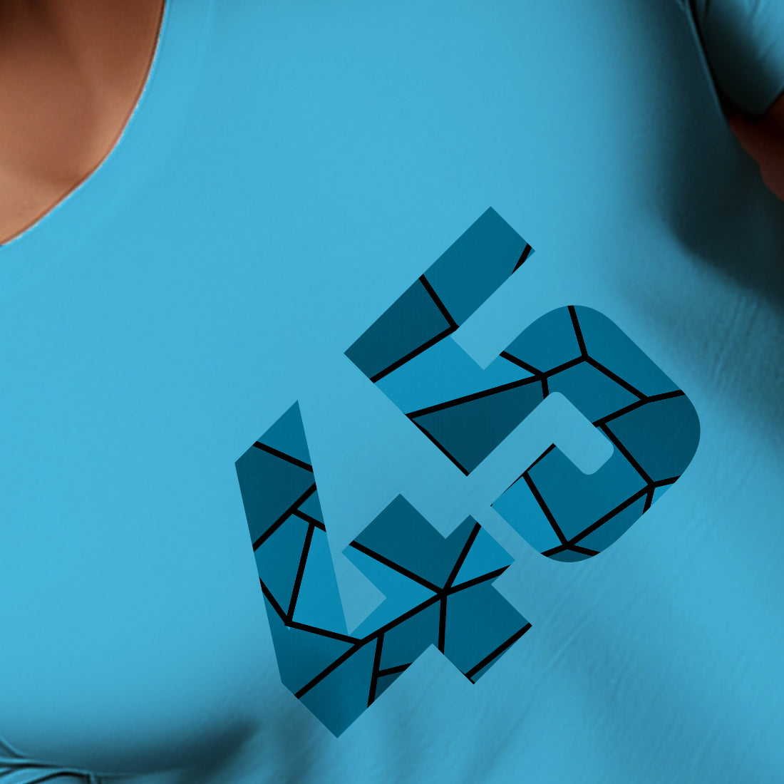 45 Number Men Unisex T-Shirt | Custom Number Graphic Tee (Sky Blue)