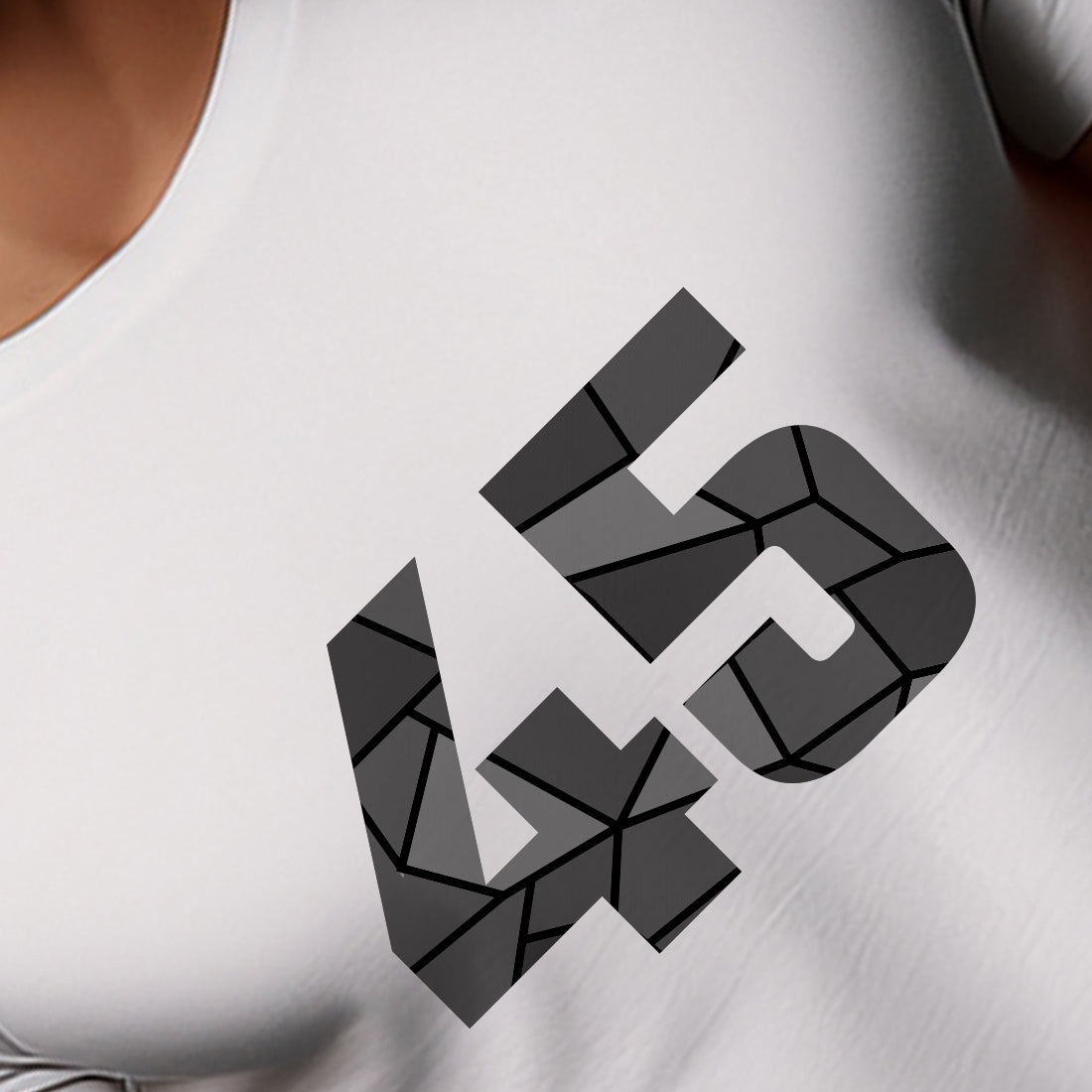 45 Number Men Unisex T-Shirt | Custom Number Graphic Tee (White)