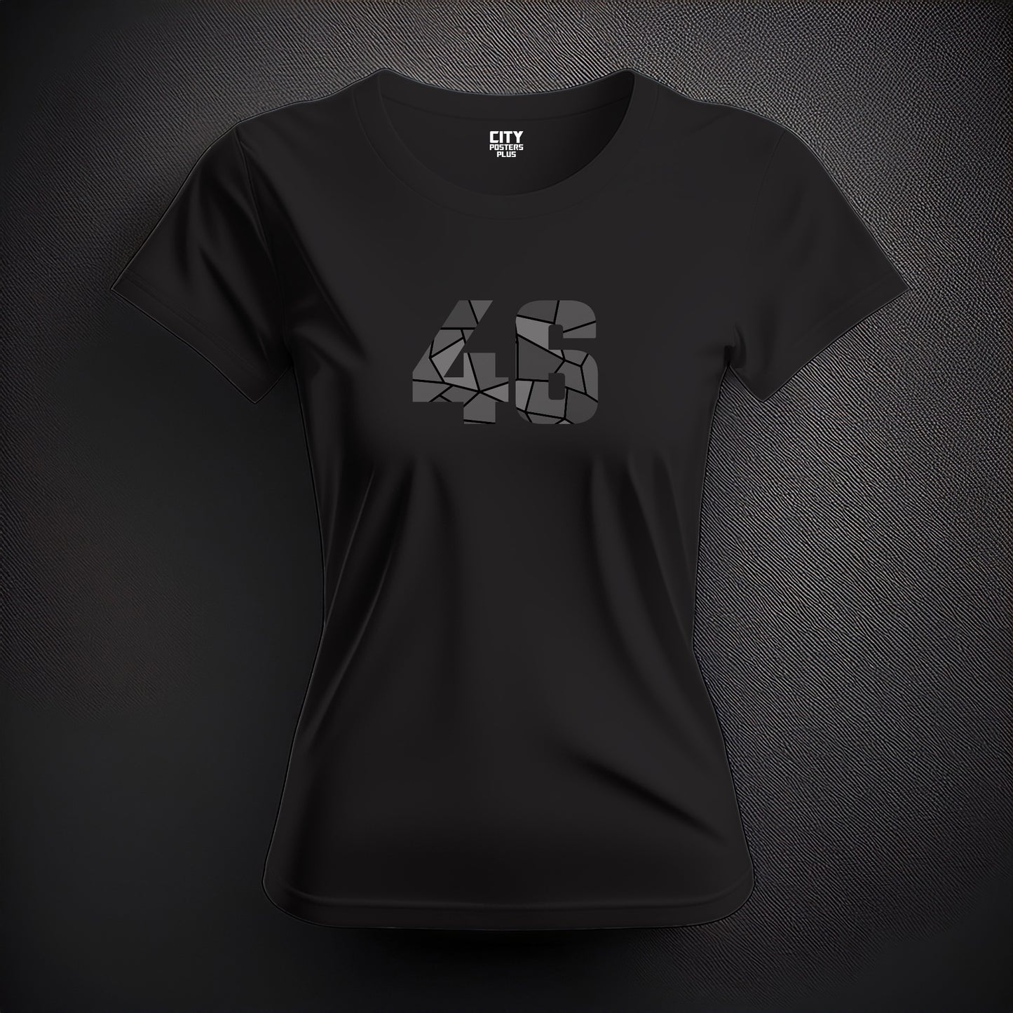 Number 46  Women T-Shirt (Black) | Stylish Numeric Graphic Tee