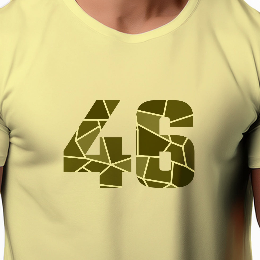46 Number Men Unisex T-Shirt | Custom Number Graphic Tee (Butter Yellow)