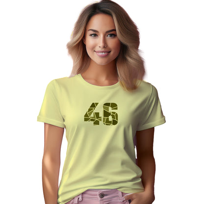 46 Number Women T-Shirt (Butter Yellow) | Stylish Numeric Graphic Tee