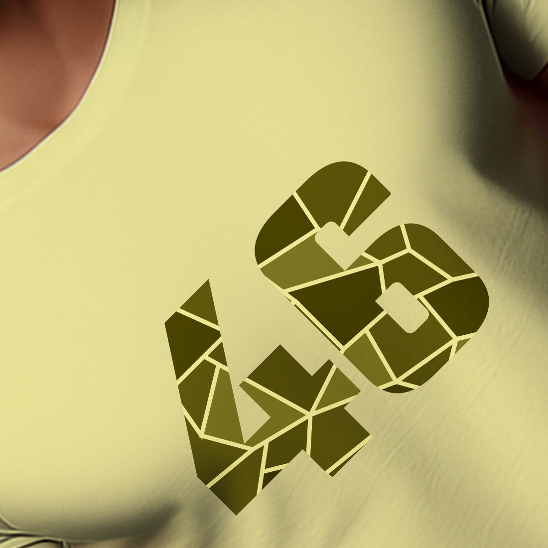 46 Number Men Unisex T-Shirt | Custom Number Graphic Tee (Butter Yellow)