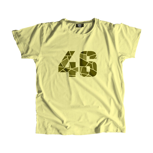 46 Number Men Unisex T-Shirt | Custom Number Graphic Tee (Butter Yellow)