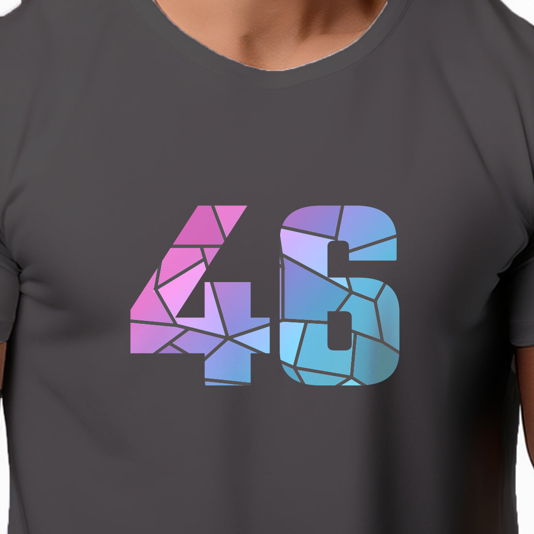 46 Number Men Unisex T-Shirt | Custom Number Graphic Tee (Charcoal Grey)
