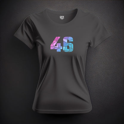 46 Number Women T-Shirt (Charcoal Grey) | Stylish Numeric Graphic Tee