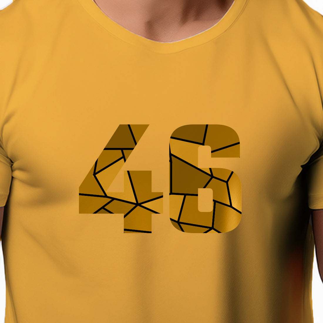 46 Number Men Unisex T-Shirt | Custom Number Graphic Tee (Golden Yellow)