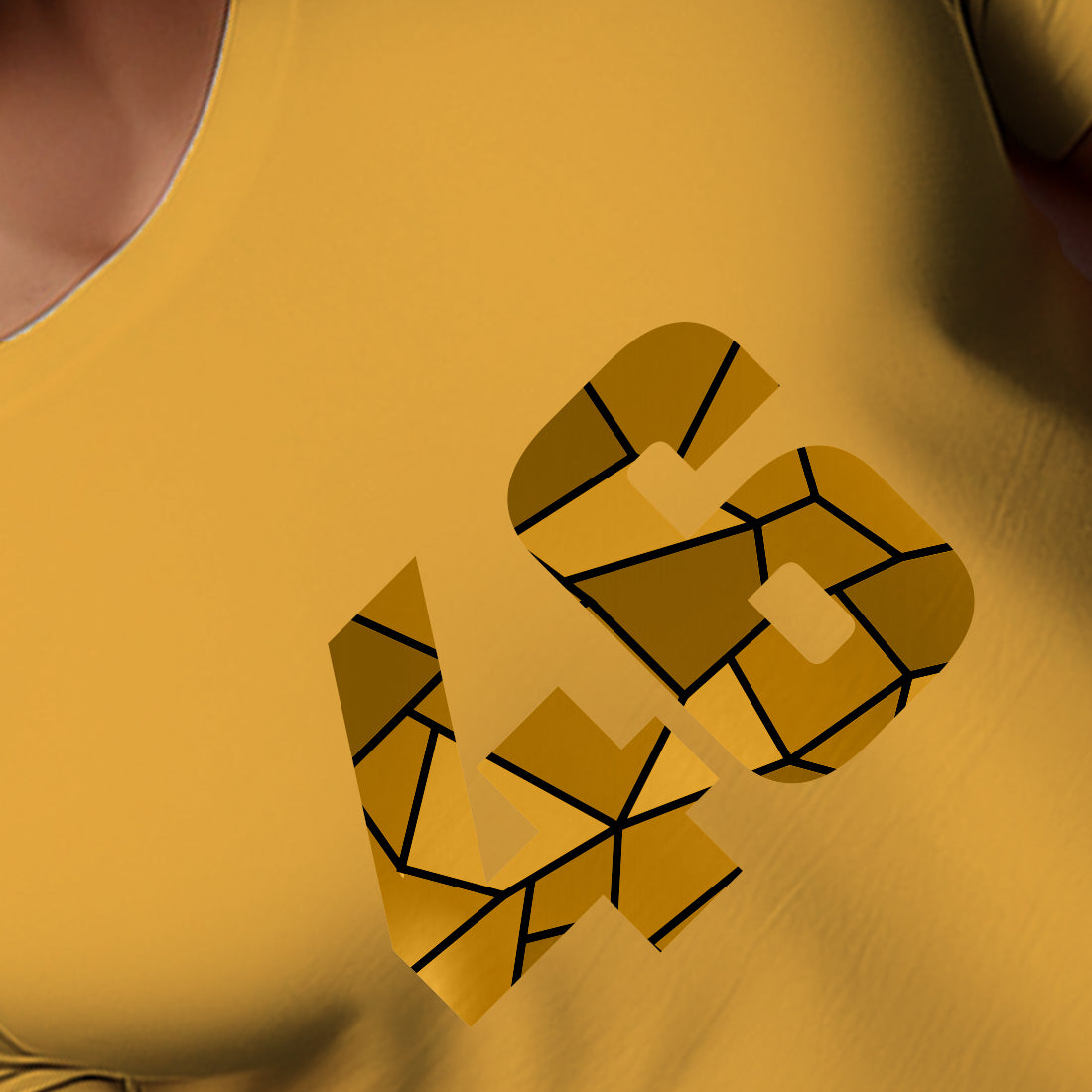 46 Number Men Unisex T-Shirt | Custom Number Graphic Tee (Golden Yellow)