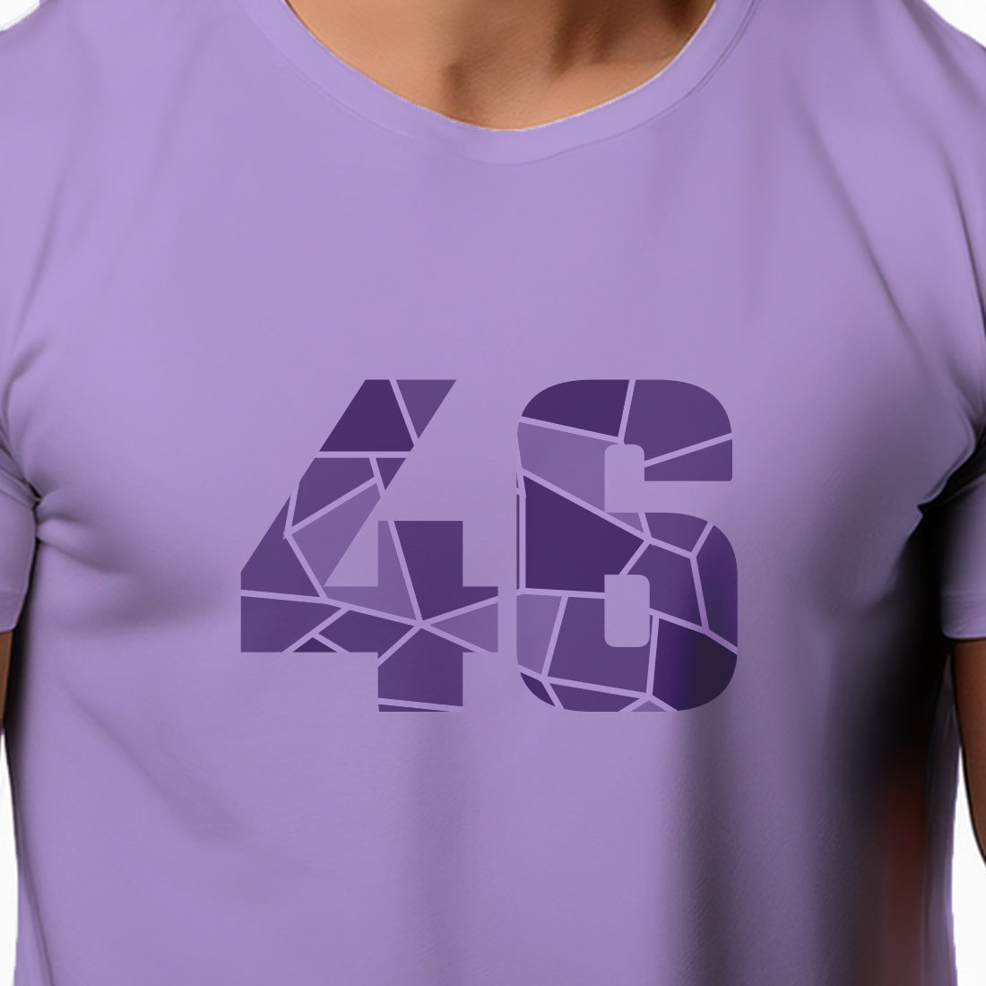 46 Number Men Unisex T-Shirt | Custom Number Graphic Tee (Iris Lavender)