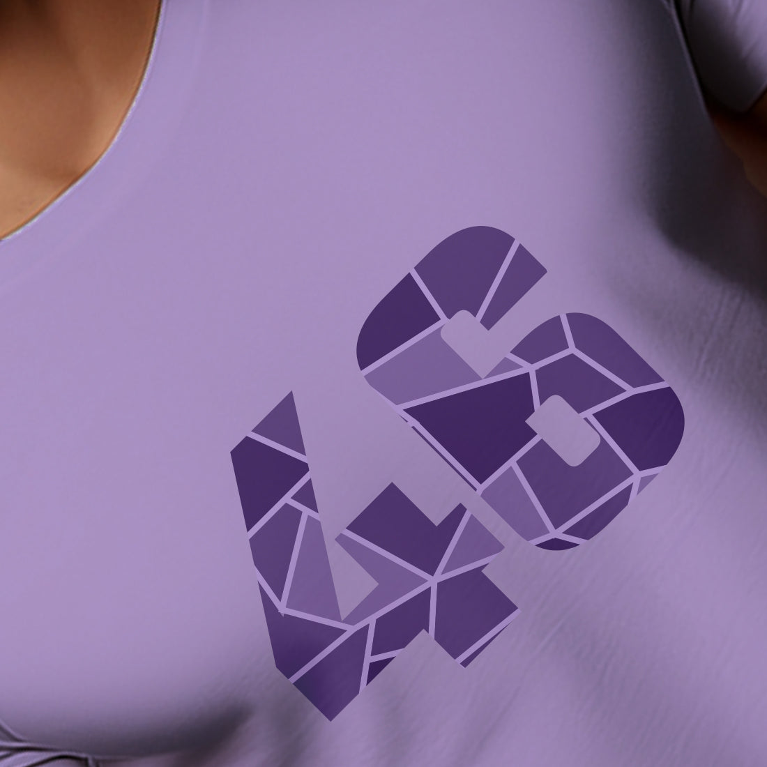 46 Number Men Unisex T-Shirt | Custom Number Graphic Tee (Iris Lavender)