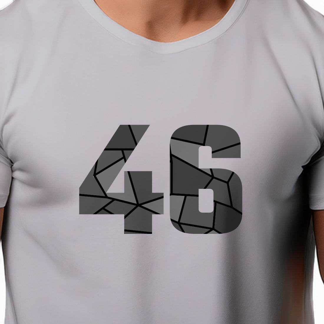 46 Number Men Unisex T-Shirt | Custom Number Graphic Tee (Melange Grey)