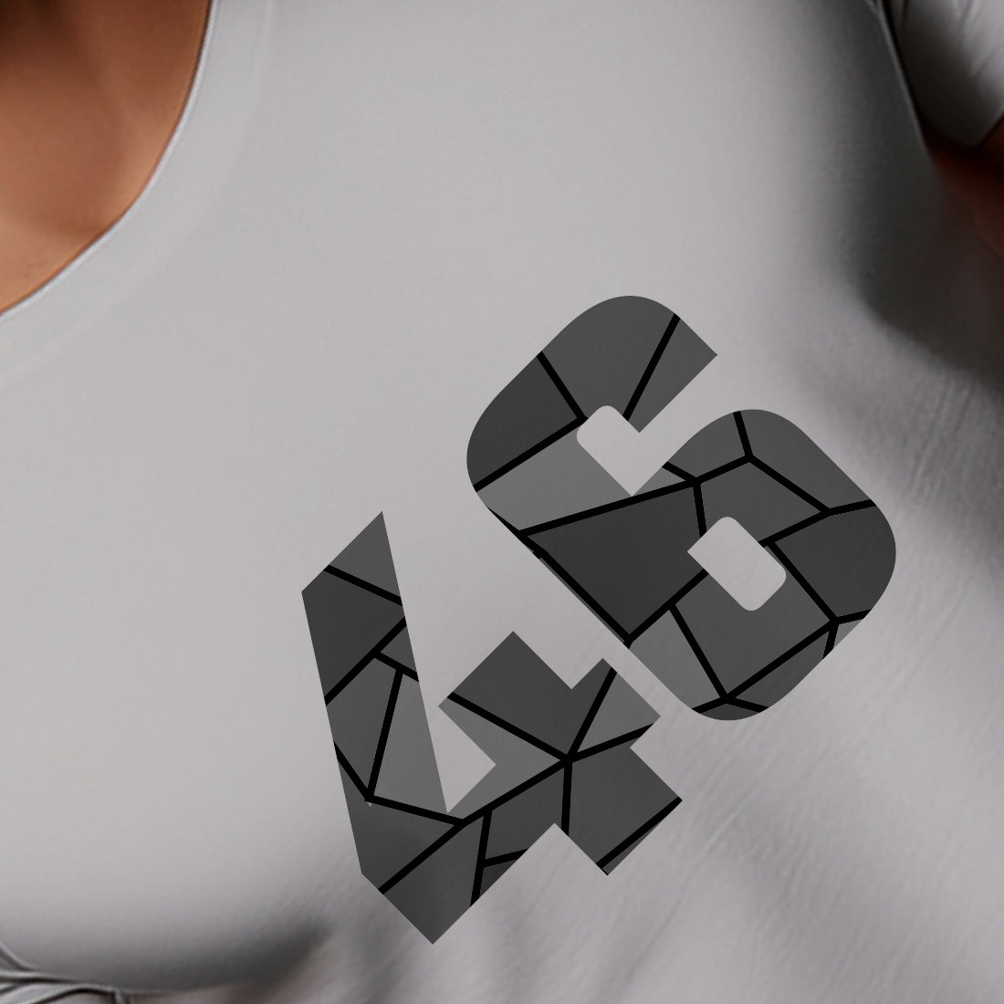 46 Number Men Unisex T-Shirt | Custom Number Graphic Tee (Melange Grey)
