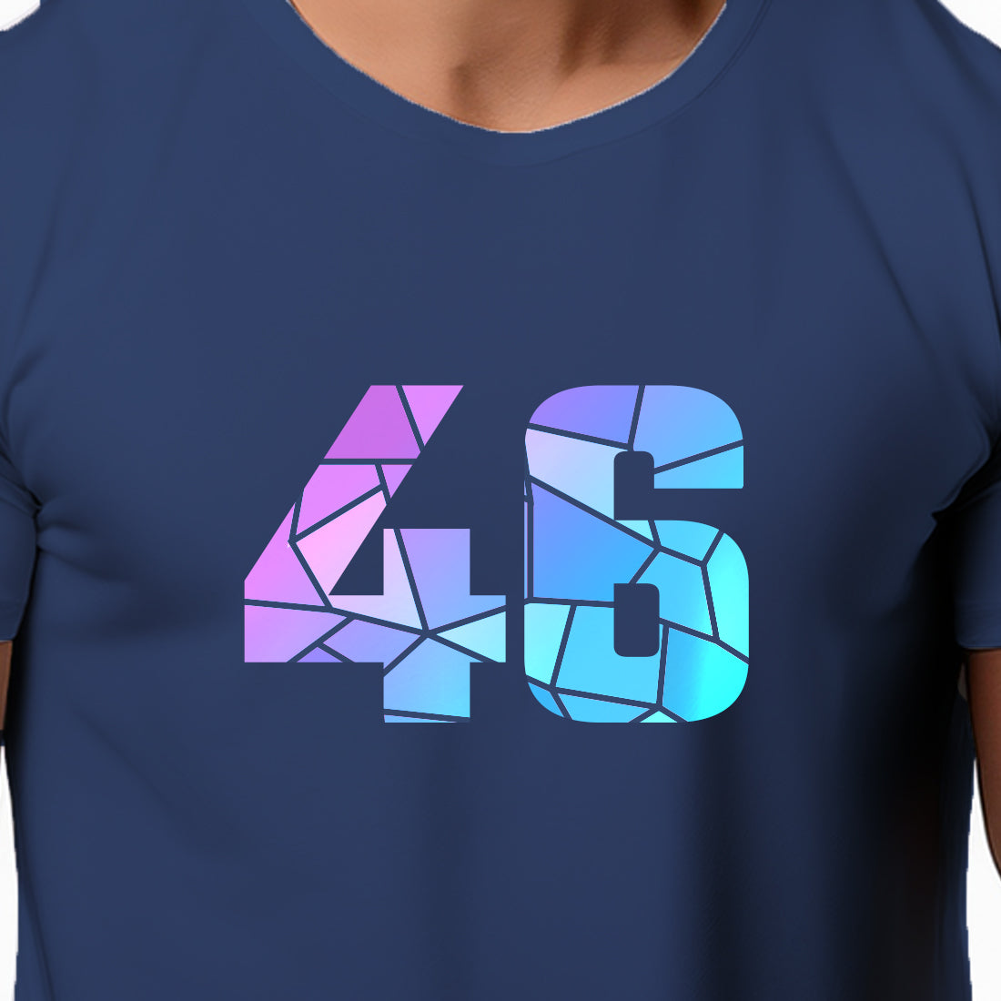 46 Number Men Unisex T-Shirt | Custom Number Graphic Tee (Navy Blue)
