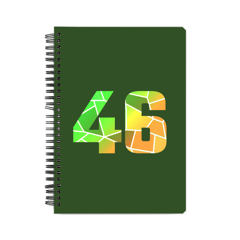 46 Number Notebook (Olive Green, A5 Size, 100 Pages, Ruled, 6 Pack)