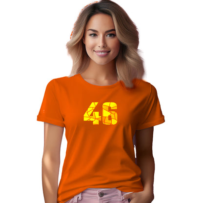 46 Number Women T-Shirt (Orange) | Stylish Numeric Graphic Tee