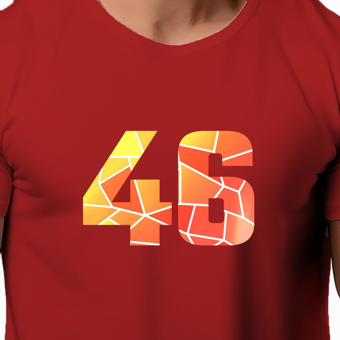 46 Number Men Unisex T-Shirt | Custom Number Graphic Tee (Red)