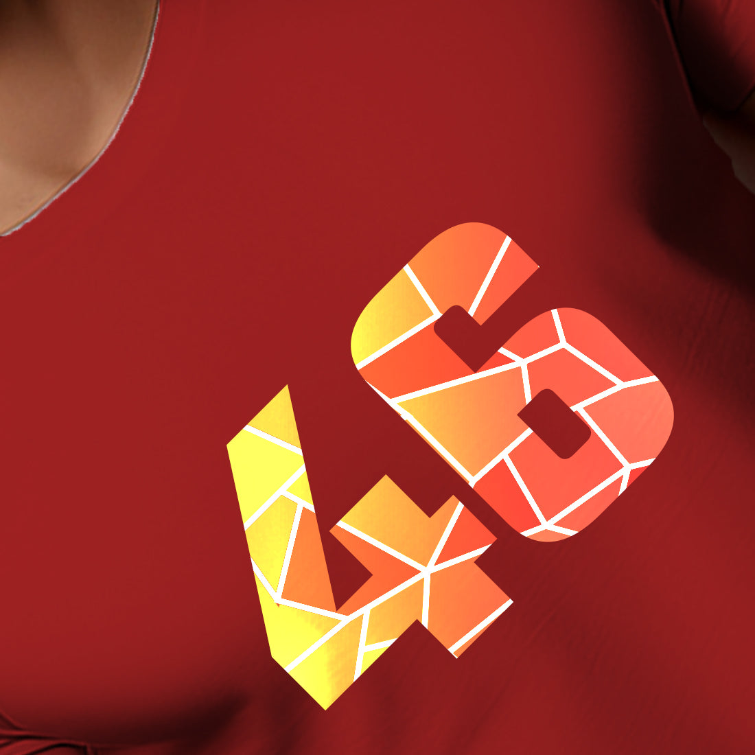 46 Number Men Unisex T-Shirt | Custom Number Graphic Tee (Red)