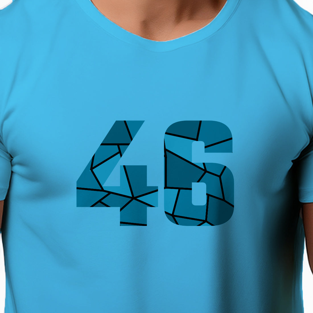 46 Number Men Unisex T-Shirt | Custom Number Graphic Tee (Sky Blue)