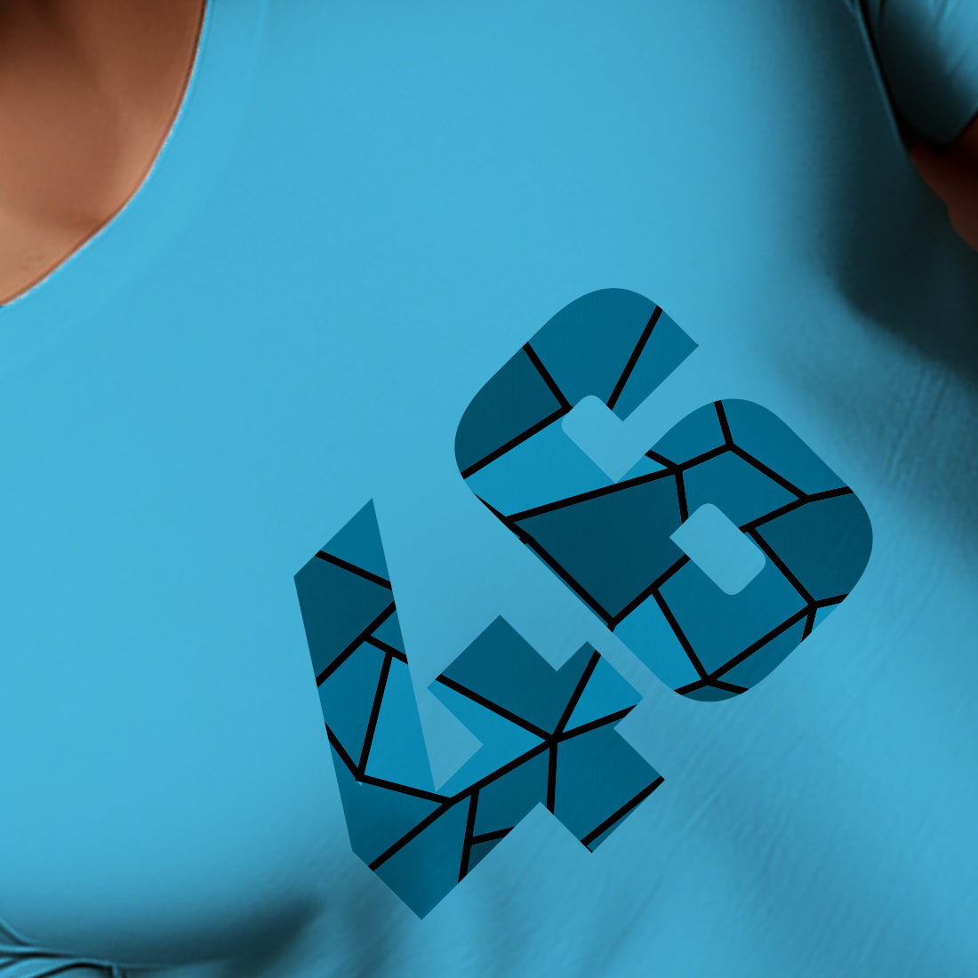 46 Number Men Unisex T-Shirt | Custom Number Graphic Tee (Sky Blue)