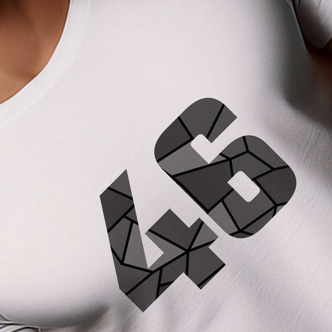 46 Number Men Unisex T-Shirt | Custom Number Graphic Tee (White)