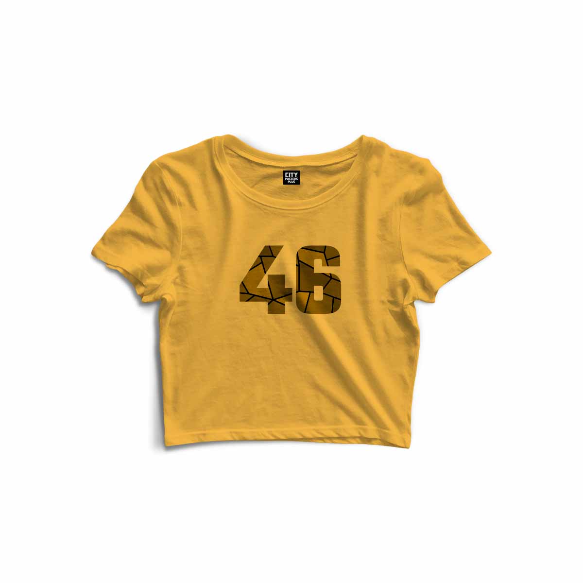 46 Number Women Crop Top (Golden Yellow)