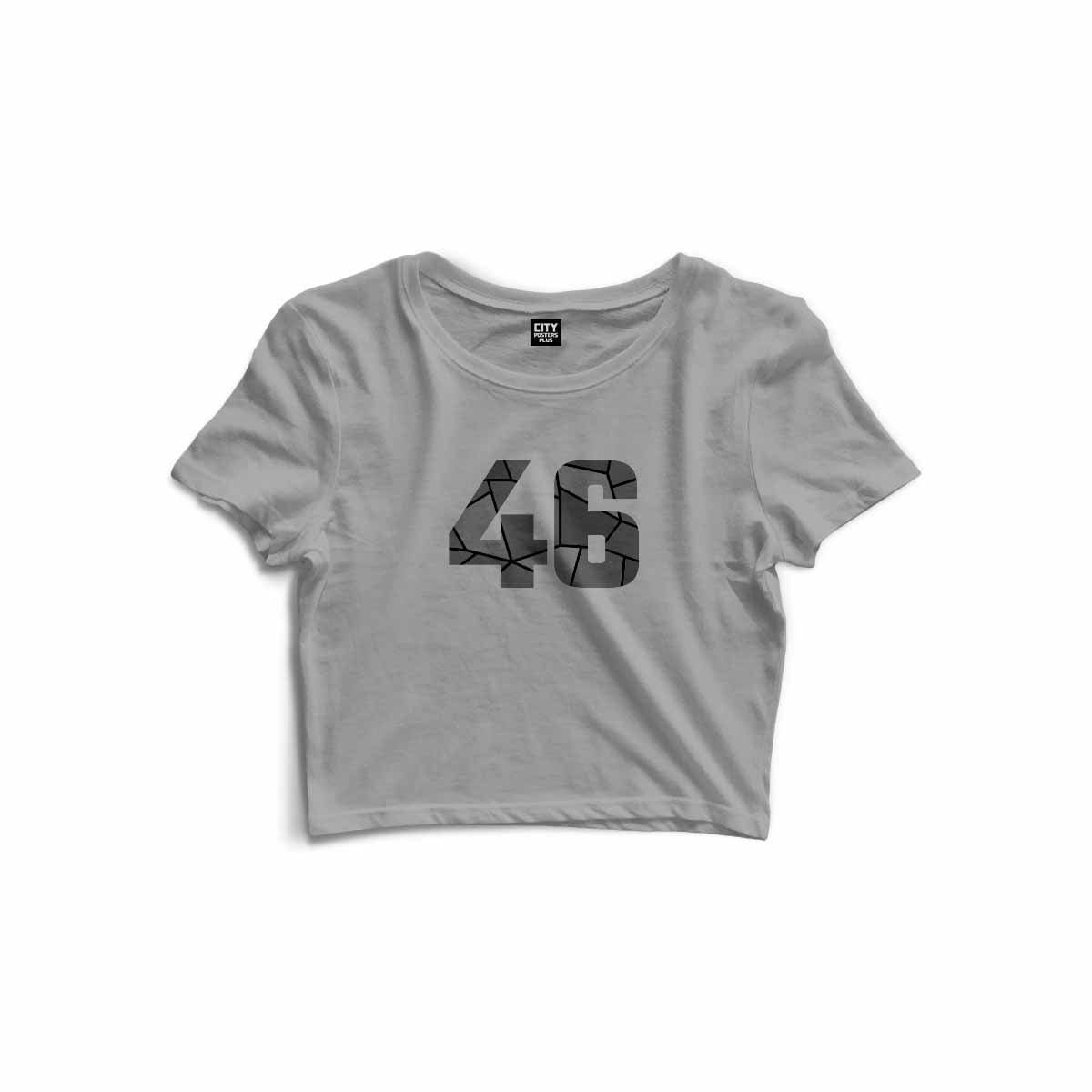 46 Number Women Crop Top (Melange Grey)