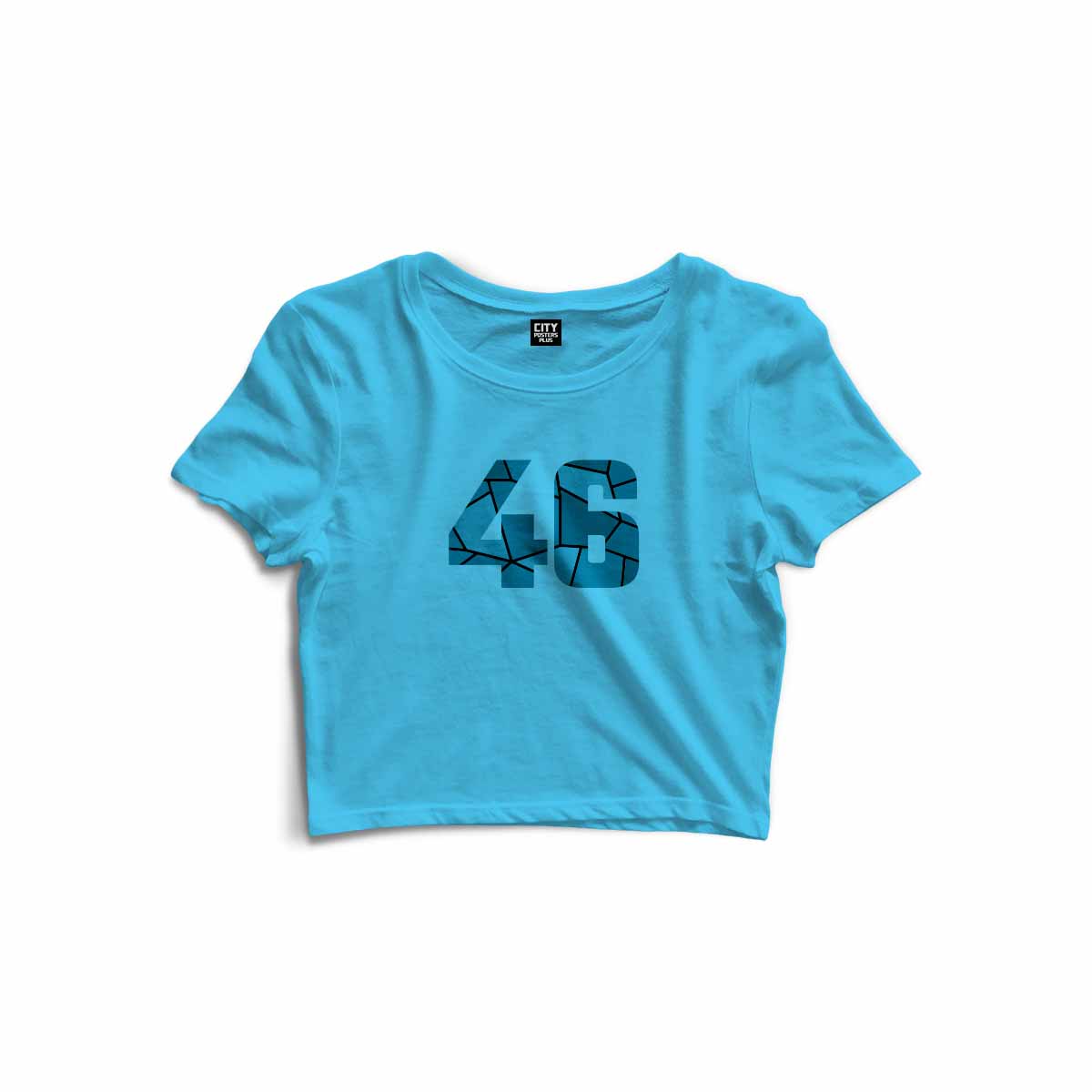 46 Number Women Crop Top (Sky Blue)