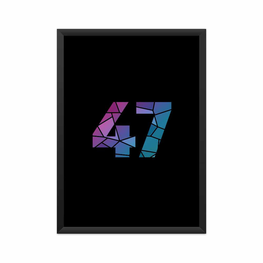 47 Number Framed Poster