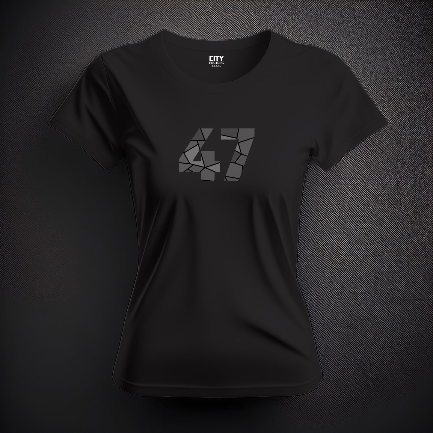 Number 47  Women T-Shirt (Black) | Stylish Numeric Graphic Tee
