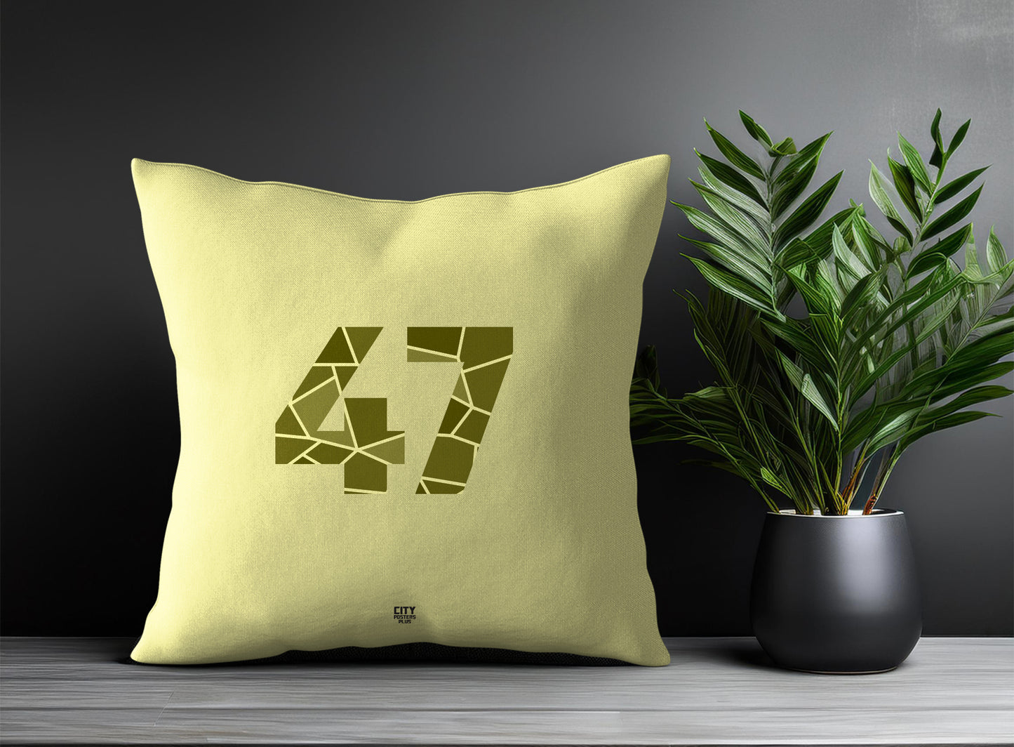 47 Number Pillow Case (Butter Yellow)