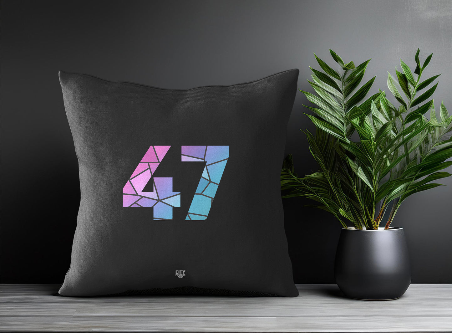 47 Number Pillow Case (Charcoal Grey)