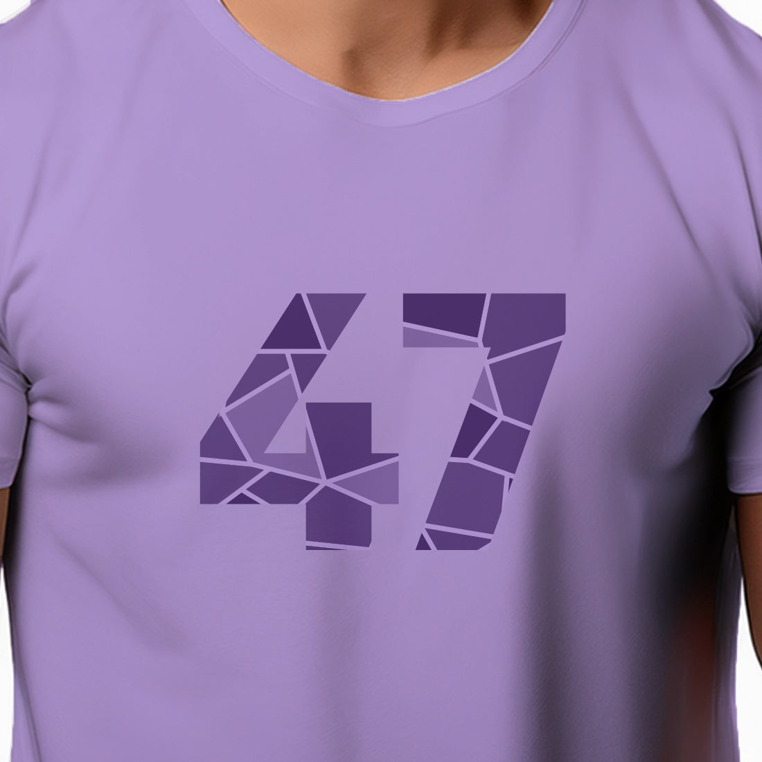 47 Number Men Unisex T-Shirt | Custom Number Graphic Tee (Iris Lavender)