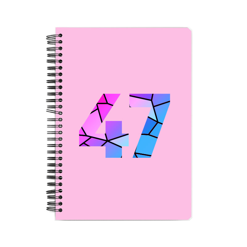 47 Number Notebook (Light Pink, A5 Size, 100 Pages, Ruled, 6 Pack)